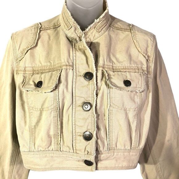 Personal Identity Teen's Close Neck Cropped Denim Jacket Size XL/15 - Picture 2 of 16